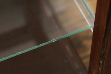 和製アンティーク　ナラ材の小さな卓上ガラスケース(Gケース、ショーケース、ディスプレイケース、コレクションケース、飾り棚、陳列棚、店舗什器)(R-077247)