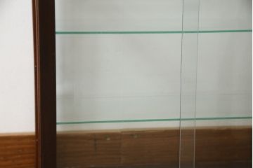 和製アンティーク　ナラ材の小さな卓上ガラスケース(Gケース、ショーケース、ディスプレイケース、コレクションケース、飾り棚、陳列棚、店舗什器)(R-077247)