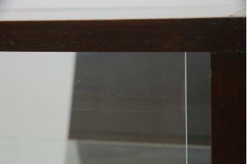 和製アンティーク　ナラ材の小さな卓上ガラスケース(Gケース、ショーケース、ディスプレイケース、コレクションケース、飾り棚、陳列棚、店舗什器)(R-077247)