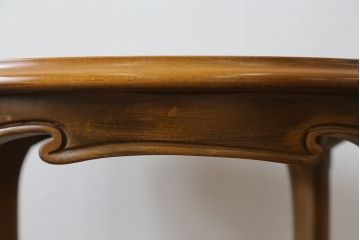 中古　美品　イタリア高級家具　メデア(Medea)　品のある佇まいが美しいガラストップサイドテーブル(コーヒーテーブル、ラウンドテーブル、花台、飾り台)(R-077249)