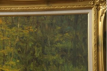 真作　五月女政平　「錦繍　塩原」(小太郎ヶ渕)　50F(50号)　サイン入り　絵画(塩原渓谷、油絵、油彩、風景画、額装、共シール、共箱付き)(R-077250)