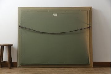 真作　五月女政平　「錦繍　塩原」(小太郎ヶ渕)　50F(50号)　サイン入り　絵画(塩原渓谷、油絵、油彩、風景画、額装、共シール、共箱付き)(R-077250)