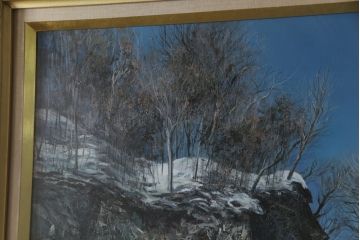 真作　黒澤信男　「華厳の滝」　F120(120号)　サイン入り　絵画(油絵、油彩、風景画、額装、共箱付き)(R-077251)