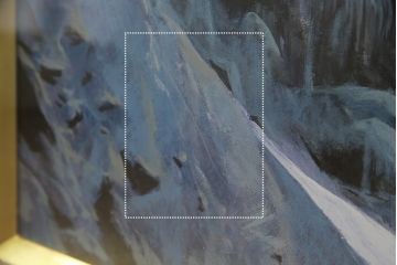 真作　黒澤信男　「華厳の滝」　F120(120号)　サイン入り　絵画(油絵、油彩、風景画、額装、共箱付き)(R-077251)