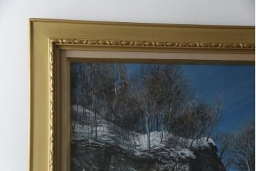 真作　黒澤信男　「華厳の滝」　F120(120号)　サイン入り　絵画(油絵、油彩、風景画、額装、共箱付き)(R-077251)