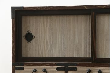 和製ビンテージ　東京桐箪笥　特注!!　高級品　専門店にて再生済み　桐材　桑材　上品な和の雰囲気漂う桐箪笥サイドボード(桐タンス、和箪笥、収納箪笥、衣裳箪笥、サイドチェスト、引き出し、ヴィンテージ)(R-077256)