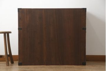 和製ビンテージ　東京桐箪笥　特注!!　高級品　専門店にて再生済み　桐材　桑材　上品な和の雰囲気漂う桐箪笥サイドボード(桐タンス、和箪笥、収納箪笥、衣裳箪笥、サイドチェスト、引き出し、ヴィンテージ)(R-077258)