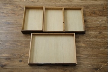 和製アンティーク　総欅(ケヤキ)材　素朴な佇まいの片袖机(文机、座机、ローテーブル、作業台、ワークデスク、在宅用、在宅ワーク用)(R-077261)