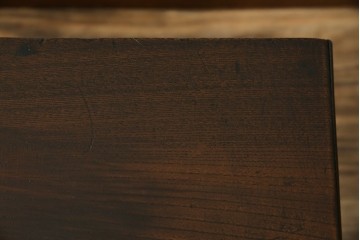 和製アンティーク　総欅(ケヤキ)材　素朴な佇まいの片袖机(文机、座机、ローテーブル、作業台、ワークデスク、在宅用、在宅ワーク用)(R-077261)