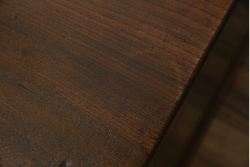 和製アンティーク　総欅(ケヤキ)材　素朴な佇まいの片袖机(文机、座机、ローテーブル、作業台、ワークデスク、在宅用、在宅ワーク用)(R-077261)