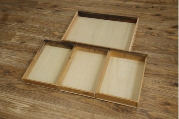 和製アンティーク　総欅(ケヤキ)材　素朴な佇まいの片袖机(文机、座机、ローテーブル、作業台、ワークデスク、在宅用、在宅ワーク用)(R-077261)