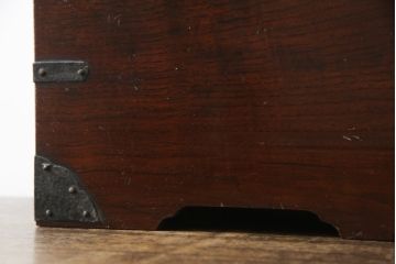 和製アンティーク　総栗材　漆のキレイな米沢地方硯箱(掛硯、掛け硯、筆箱、小引き出し、小物収納、印箱)(R-077273)