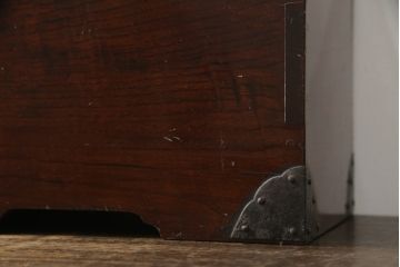 和製アンティーク　総栗材　漆のキレイな米沢地方硯箱(掛硯、掛け硯、筆箱、小引き出し、小物収納、印箱)(R-077273)