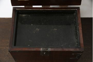 和製アンティーク　総栗材　漆のキレイな米沢地方硯箱(掛硯、掛け硯、筆箱、小引き出し、小物収納、印箱)(R-077273)