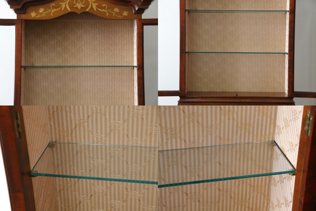 イギリスビンテージ　美しいシルエットの象嵌入りビューローブックケース　(R-077274)