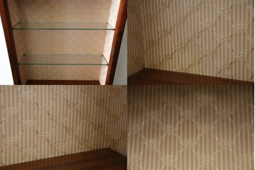 イギリスビンテージ　美しいシルエットの象嵌入りビューローブックケース　(R-077274)