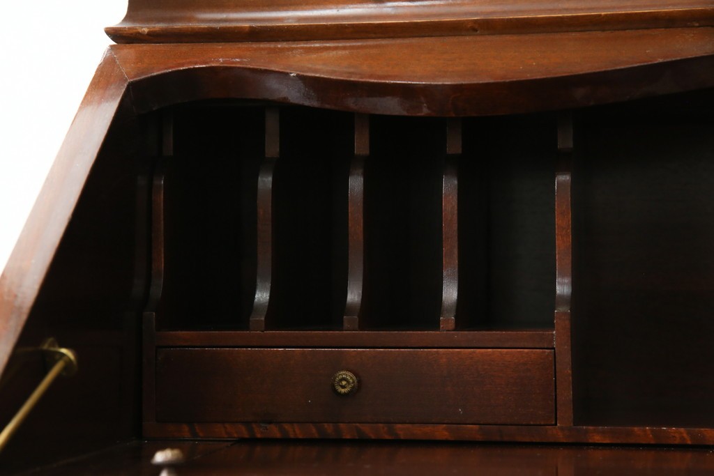 イギリスビンテージ　美しいシルエットの象嵌入りビューローブックケース　(R-077274)