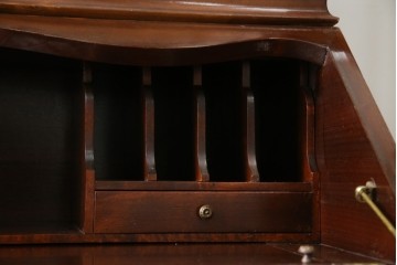 イギリスビンテージ　美しいシルエットの象嵌入りビューローブックケース　(R-077274)