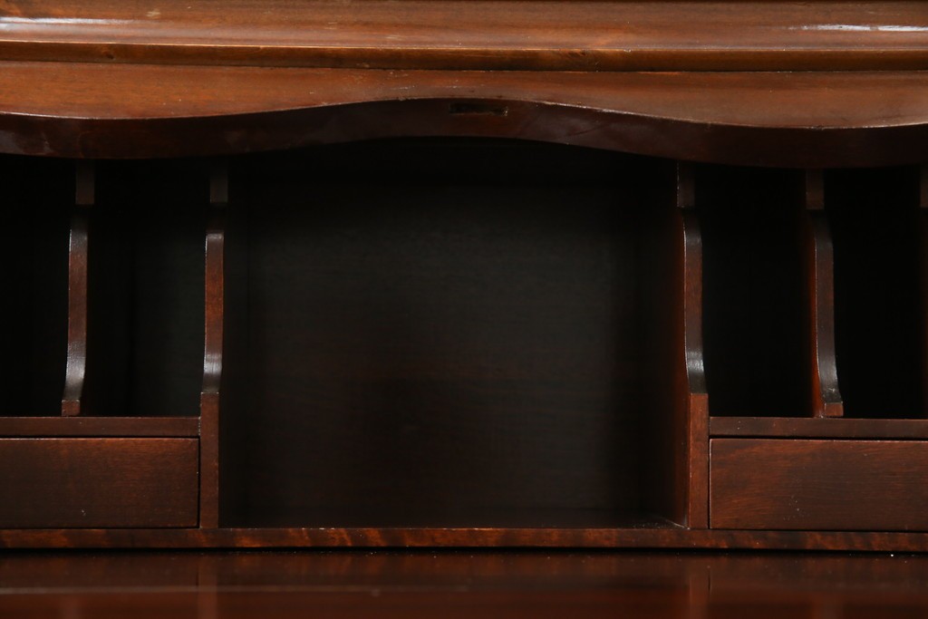 イギリスビンテージ　美しいシルエットの象嵌入りビューローブックケース　(R-077274)