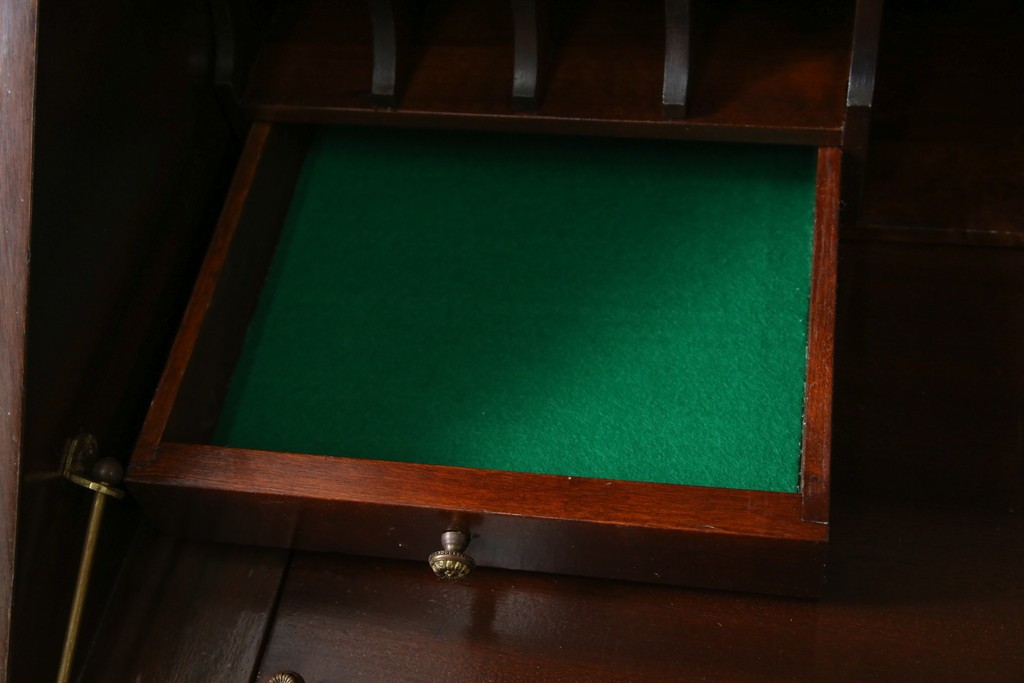 イギリスビンテージ　美しいシルエットの象嵌入りビューローブックケース　(R-077274)