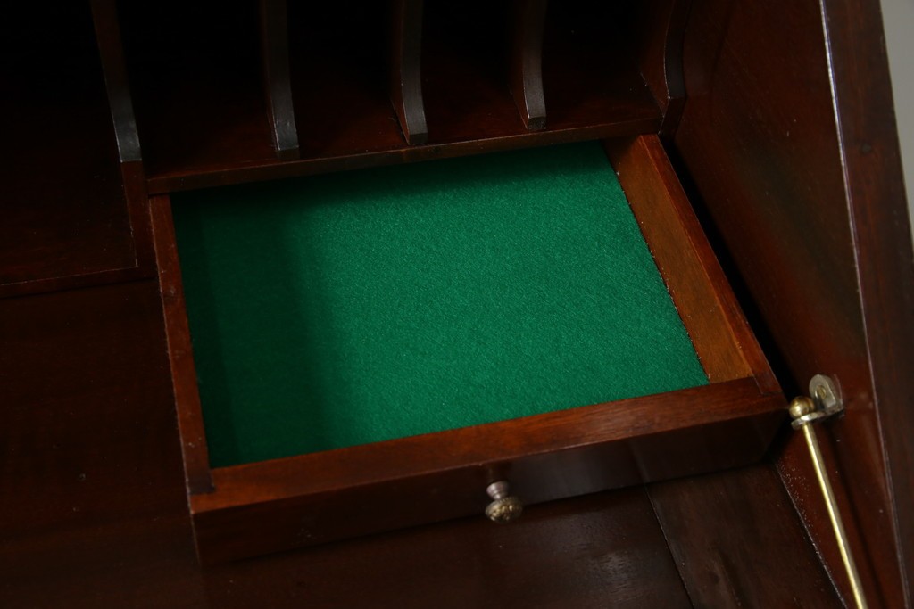 イギリスビンテージ　美しいシルエットの象嵌入りビューローブックケース　(R-077274)