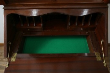 イギリスビンテージ　美しいシルエットの象嵌入りビューローブックケース　(R-077274)