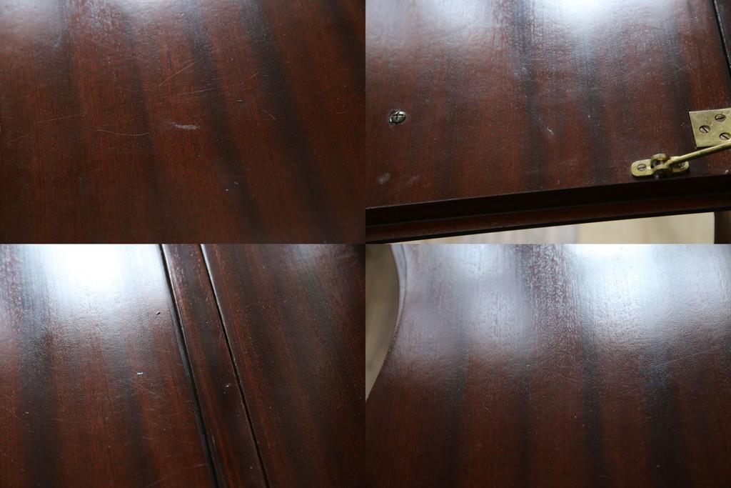 イギリスビンテージ　美しいシルエットの象嵌入りビューローブックケース　(R-077274)