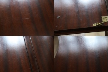 イギリスビンテージ　美しいシルエットの象嵌入りビューローブックケース　(R-077274)