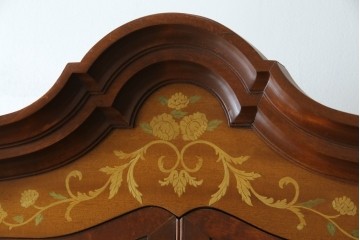 イギリスビンテージ　美しいシルエットの象嵌入りビューローブックケース　(R-077274)