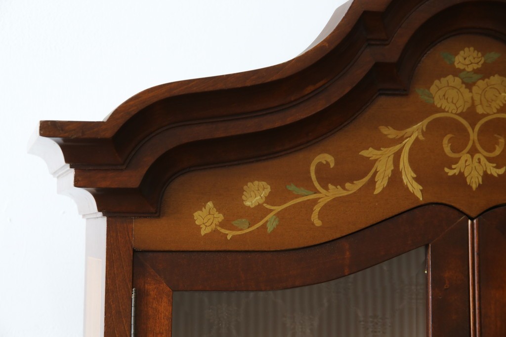 イギリスビンテージ　美しいシルエットの象嵌入りビューローブックケース　(R-077274)