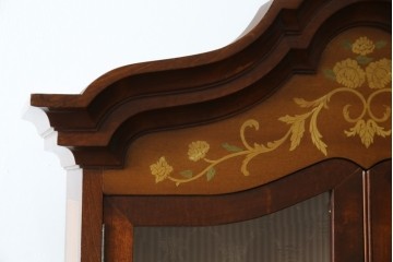 イギリスビンテージ　美しいシルエットの象嵌入りビューローブックケース　(R-077274)