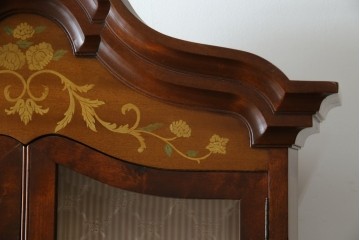 イギリスビンテージ　美しいシルエットの象嵌入りビューローブックケース　(R-077274)