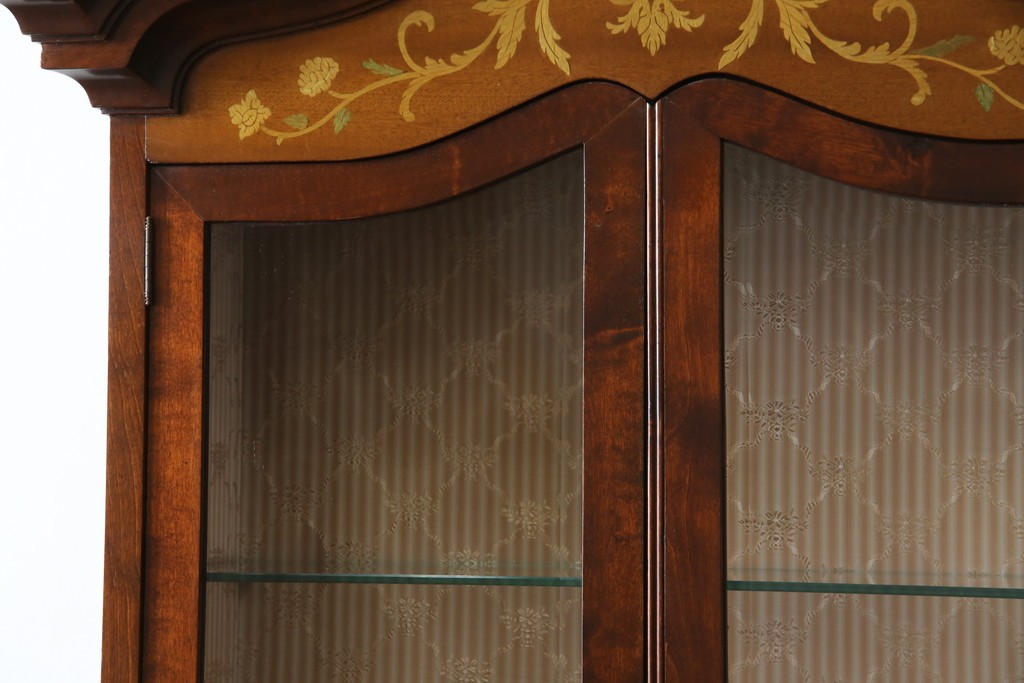 イギリスビンテージ　美しいシルエットの象嵌入りビューローブックケース　(R-077274)