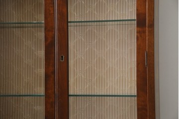 イギリスビンテージ　美しいシルエットの象嵌入りビューローブックケース　(R-077274)