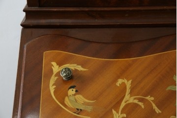 イギリスビンテージ　美しいシルエットの象嵌入りビューローブックケース　(R-077274)