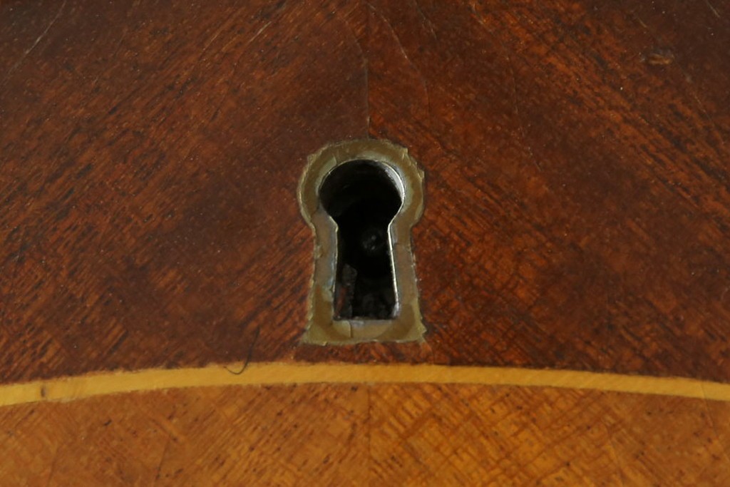 イギリスビンテージ　美しいシルエットの象嵌入りビューローブックケース　(R-077274)