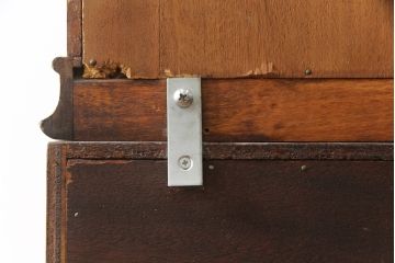 イギリスビンテージ　美しいシルエットの象嵌入りビューローブックケース(本箱、キャビネット、収納棚、戸棚、飾り棚、ワークデスク、在宅用、在宅ワーク用、英国、ヴィンテージ)(R-077274)