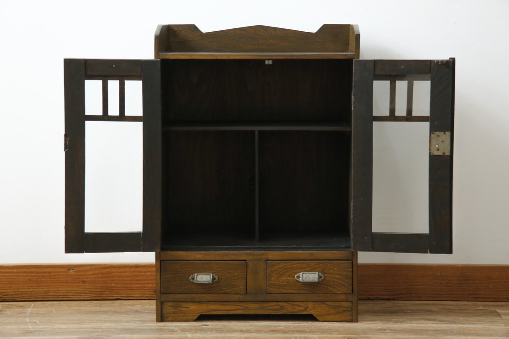 和製アンティーク　古い栓材の小さな本箱　(R-077275)