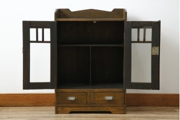 和製アンティーク　古い栓材の小さな本箱　(R-077275)