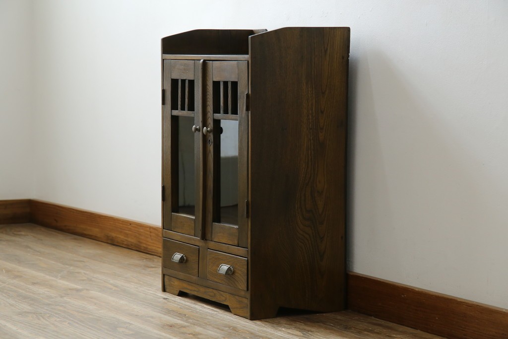 和製アンティーク　古い栓材の小さな本箱　(R-077275)