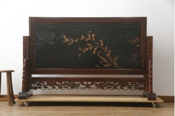 和製ビンテージ　特大　迫力のある虎の図が豪華な衝立て(つい立て、衝い立て、仕切り、パーテーション、ヴィンテージ)(R-077281)