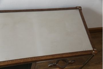 中古　ハロ(HALO)　ストニーハースト エンターテイメント ユニット(ブラッシュドスチール)(STONYHURST ENTERTAINMENT UNIT BRUSHED STEEL)　トランクのようなデザインが目を惹くテレビ台(リビングボード、テレビボード、収納棚、戸棚、引き出し、サイドボード、ローボード)(R-077285)