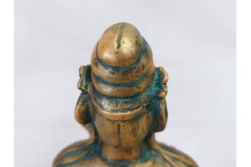 彫刻家　北村西望　聖観世音菩薩　約44cm　ブロンズ像(鍍金、メッキ、仏像、置物、オブジェ、箱なし)(R-077307)