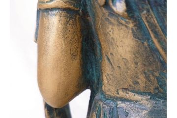 彫刻家　北村西望　聖観世音菩薩　約44cm　ブロンズ像(鍍金、メッキ、仏像、置物、オブジェ、箱なし)(R-077307)