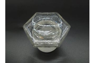 戦前　当時物　ヤマサ　様々な用途に使える六角瓶5個セット(醤油瓶、ガラスビン、硝子、メディシンボトル、キャニスター、フタ付き)(R-077309)