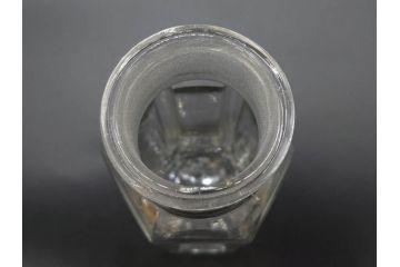 戦前　当時物　ヤマサ　様々な用途に使える六角瓶5個セット(醤油瓶、ガラスビン、硝子、メディシンボトル、キャニスター、フタ付き)(R-077309)