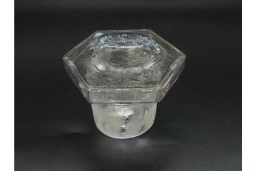 戦前　当時物　ヤマサ　様々な用途に使える六角瓶5個セット(醤油瓶、ガラスビン、硝子、メディシンボトル、キャニスター、フタ付き)(R-077309)
