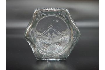 戦前　当時物　ヤマサ　様々な用途に使える六角瓶5個セット(醤油瓶、ガラスビン、硝子、メディシンボトル、キャニスター、フタ付き)(R-077309)