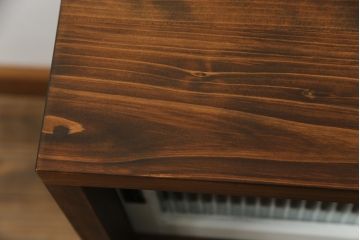 ラフジュ工房オリジナル　古建具リメイク　古材リメイク　アンティークペイントがお洒落なパタパタ扉の脚付き収納棚(リビングボード、サイドボード、サイドキャビネット、戸棚)(R-077365)