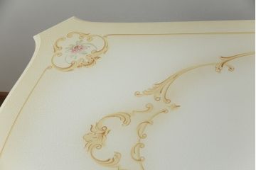 イタリアビンテージ　SILIK(シリック)　ロココ調　華やかな空間づくりにおすすめダイニングテーブル(2人掛け、4人掛け、6人掛け、食卓、ヴィンテージ)(定価約80万円)(R-077368)
